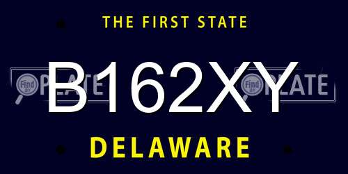 B162XY Delaware License Plate
