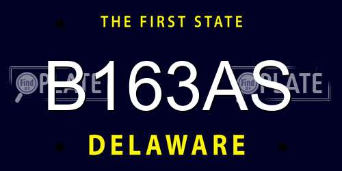 B163AS Delaware License Plate
