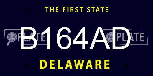 B164AD Delaware License Plate
