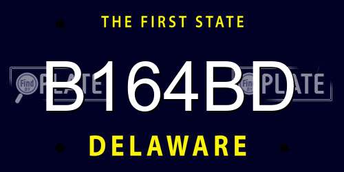 B164BD Delaware License Plate