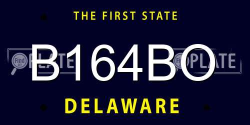 B164BO Delaware License Plate