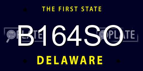 B164SO Delaware License Plate