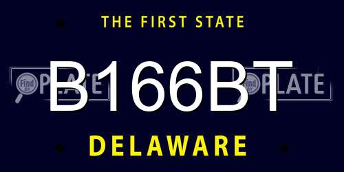 B166BT Delaware License Plate