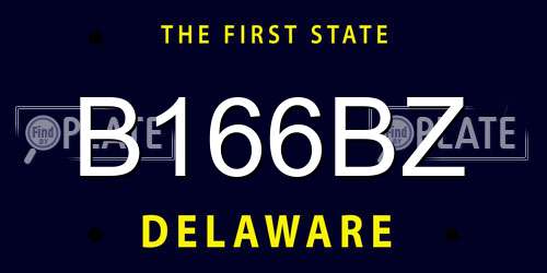 B166BZ Delaware License Plate