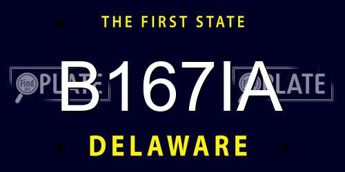 B167IA Delaware License Plate