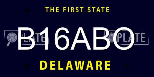 B16ABO Delaware License Plate