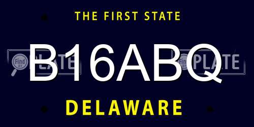 B16ABQ Delaware License Plate