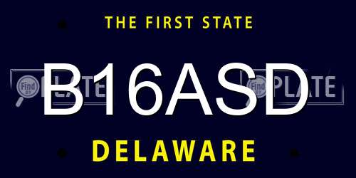 B16ASD Delaware License Plate