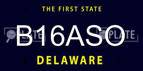 B16ASO Delaware License Plate