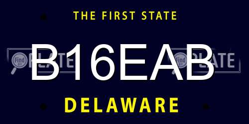 B16EAB Delaware License Plate