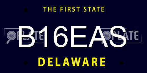 B16EAS Delaware License Plate