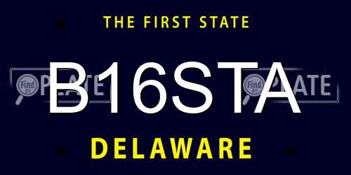 B16STA Delaware License Plate