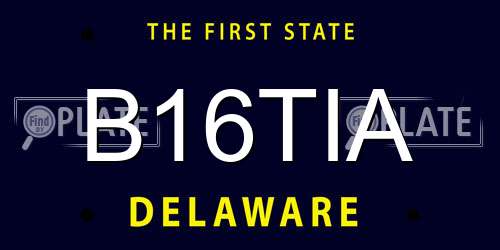 B16TIA Delaware License Plate