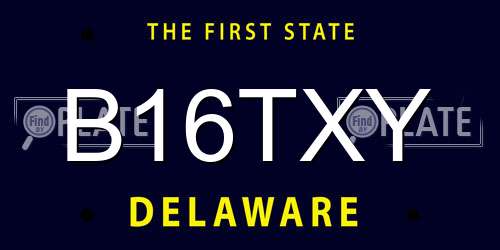 B16TXY Delaware License Plate