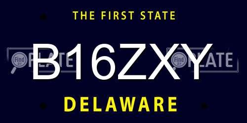 B16ZXY Delaware License Plate