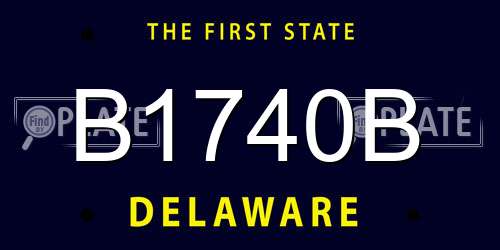 B1740B Delaware License Plate