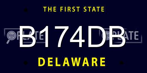 B174DB Delaware License Plate