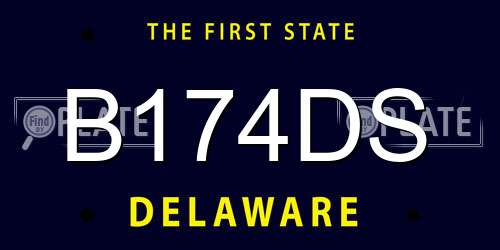 B174DS Delaware License Plate
