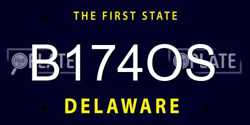 B174OS Delaware License Plate