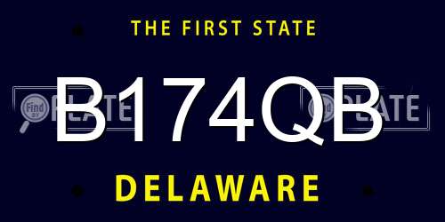 B174QB Delaware License Plate