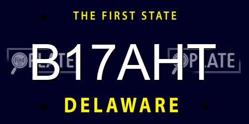 B17AHT Delaware License Plate