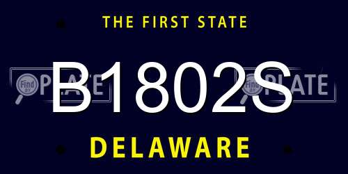 B1802S Delaware License Plate