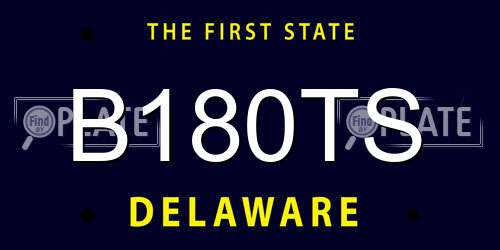 B180TS Delaware License Plate