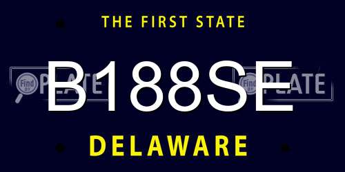 B188SE Delaware License Plate