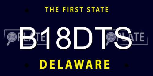 B18DTS Delaware License Plate