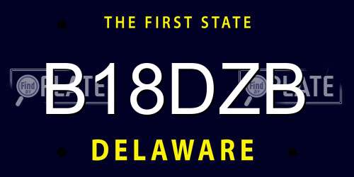 B18DZB Delaware License Plate
