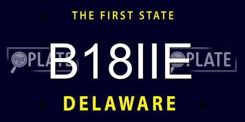 B18IIE Delaware License Plate
