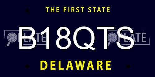 B18QTS Delaware License Plate
