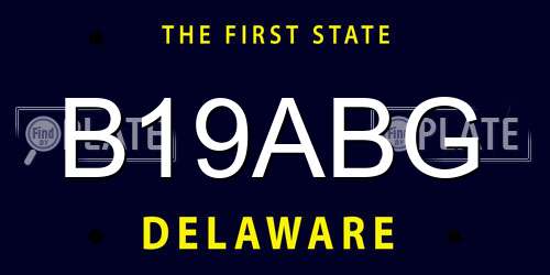 B19ABG Delaware License Plate