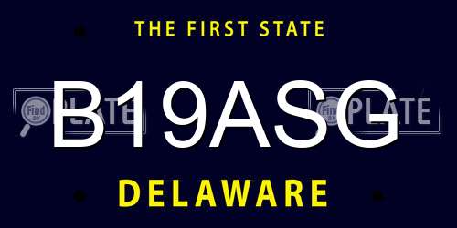 B19ASG Delaware License Plate