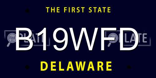 B19WFD Delaware License Plate