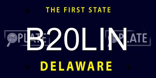 B20LIN Delaware License Plate