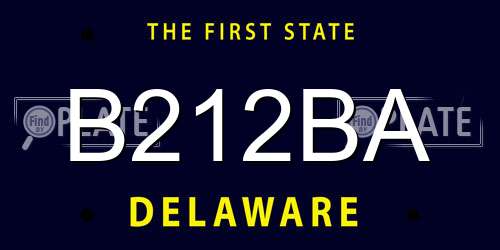 B212BA Delaware License Plate
