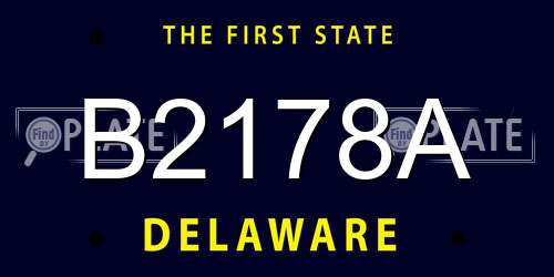 B2178A Delaware License Plate