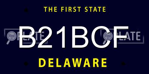 B21BCF Delaware License Plate