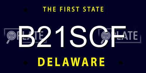 B21SCF Delaware License Plate