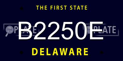 B2250E Delaware License Plate