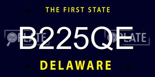 B225QE Delaware License Plate