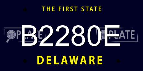 B2280E Delaware License Plate