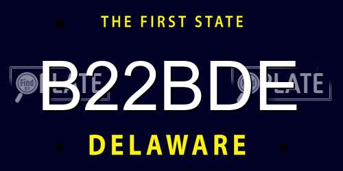 B22BDE Delaware License Plate