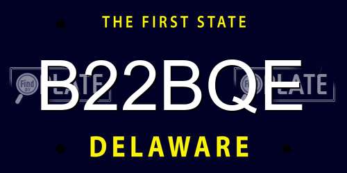 B22BQE Delaware License Plate