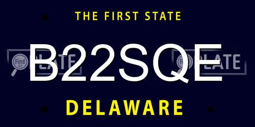 B22SQE Delaware License Plate
