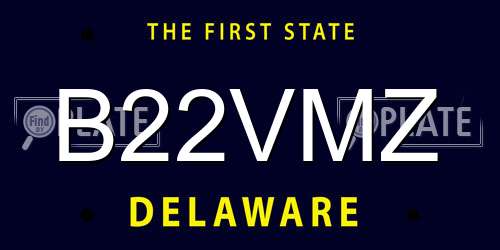 B22VMZ Delaware License Plate