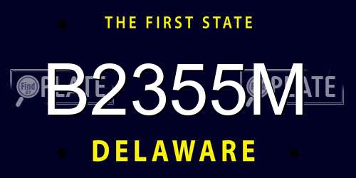 B2355M Delaware License Plate