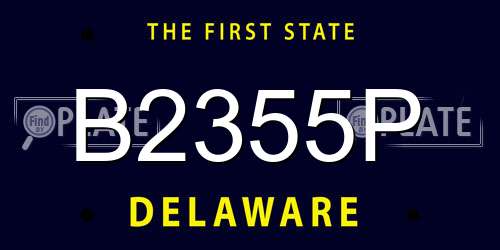 B2355P Delaware License Plate