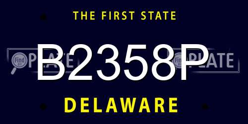 B2358P Delaware License Plate